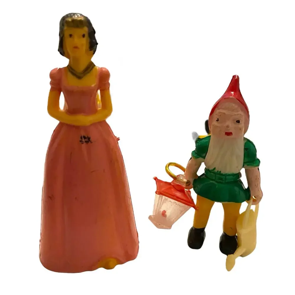 Vintage Snow White and the Seven Dwarfs Hard Plastic Cake Toppers Decoration